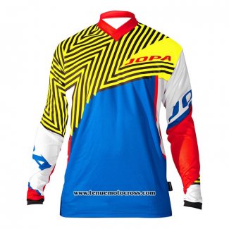 2020 Motocross Cyclisme Maillot Jopa Manches Longues Bleu Jaune