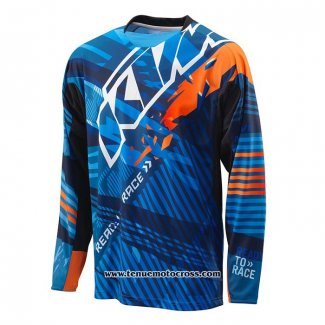 2020 Motocross Cyclisme Maillot KTM Manches Longues Bleu