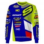 2020 Motocross Cyclisme Maillot Kenny Manches Longues Bleu Jaune