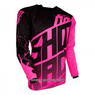 2020 Motocross Cyclisme Maillot Shot Manches Longues Noir Rose