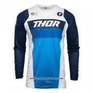 2020 Motocross Cyclisme Maillot Thor Manches Longues Bleu Blanc