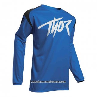 2020 Motocross Cyclisme Maillot Thor Manches Longues Bleu Noir