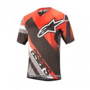 2020 Motocross Cyclisme T Shirt Alpinestars Manches Courtes Noir Orange