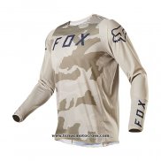 2021 FOX Motocross Cyclisme Maillot Manches Longues Marron Blanc