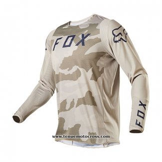 2021 FOX Motocross Cyclisme Maillot Manches Longues Marron Blanc