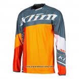 2021 Motocross Cyclisme Maillot Klim Manches Longues Orange Gris