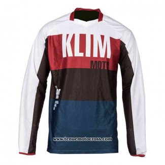 2021 Motocross Cyclisme Maillot Klim Manches Longues Rouge Bleu