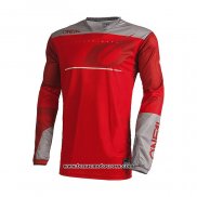 2021 Oneal Motocross Cyclisme Maillot Manches Longues Rouge Argent