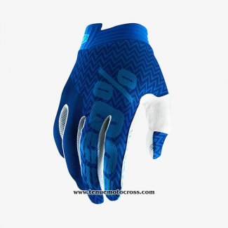 2020 Motocross Cyclisme 100 Gants Doigts Long Bleu