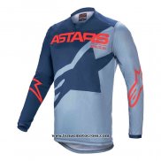 2020 Motocross Cyclisme Maillot Alpinestars Manches Longues Bleu