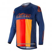 2020 Motocross Cyclisme Maillot Alpinestars Manches Longues Bleu