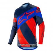 2020 Motocross Cyclisme Maillot Alpinestars Manches Longues Bleu Rouge