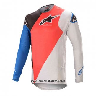 2020 Motocross Cyclisme Maillot Alpinestars Manches Longues Bleu Rouge