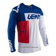 2020 Motocross Cyclisme Maillot Leatt Manches Longues Blanc Bleu