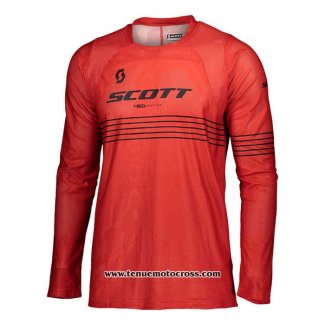 2020 Motocross Cyclisme Maillot Scott Manches Longues Rouge