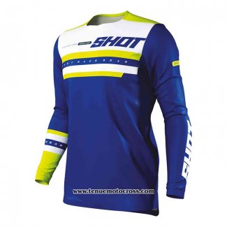 2020 Motocross Cyclisme Maillot Shot Manches Longues Bleu