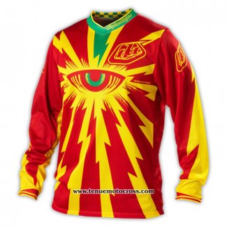 2020 Motocross Cyclisme Maillot TLD Manches Longues Rouge Jaune