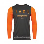 2021 Thor Motocross Cyclisme Maillot Manches Longues Noir Orange