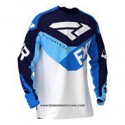 2020 Motocross Cyclisme Maillot FXR Manches Longues Bleu Blanc