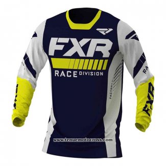 2020 Motocross Cyclisme Maillot FXR Manches Longues Profond Bleu