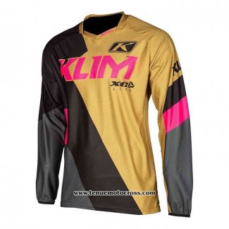 2020 Motocross Cyclisme Maillot Klim Manches Longues Gris Jaune