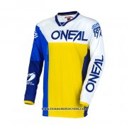 2020 Motocross Cyclisme Maillot Oneal Manches Longues Jaune Bleu