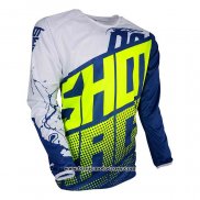 2020 Motocross Cyclisme Maillot Shot Manches Longues Bleu Jaune