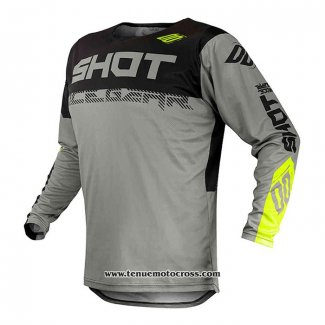 2020 Motocross Cyclisme Maillot Shot Manches Longues Gris