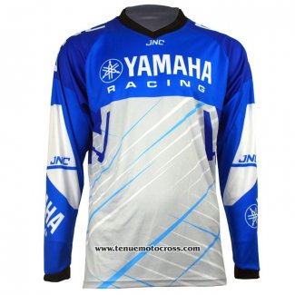 2020 Motocross Cyclisme Maillot YAMAHA Manches Longues Bleu Blanc