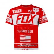 2020 Motocross Cyclisme T Shirt FOX Manches Courtes Rouge