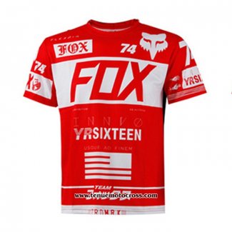 2020 Motocross Cyclisme T Shirt FOX Manches Courtes Rouge