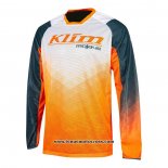 2021 Motocross Cyclisme Maillot Klim Manches Longues Orange Blanc