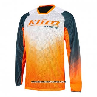 2021 Motocross Cyclisme Maillot Klim Manches Longues Orange Blanc