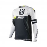 2021 Shot Motocross Cyclisme Maillot Manches Longues Blanc Noir