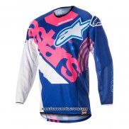 2020 Motocross Cyclisme Maillot Alpinestars Manches Longues Bleu