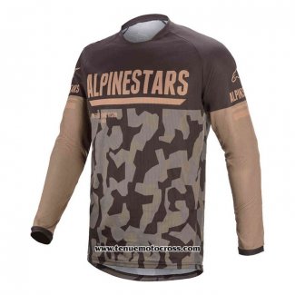 2020 Motocross Cyclisme Maillot Alpinestars Manches Longues Marron