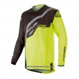 2020 Motocross Cyclisme Maillot Alpinestars Manches Longues Noir Jaune