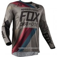 2020 Motocross Cyclisme Maillot FOX Manches Longues Marron