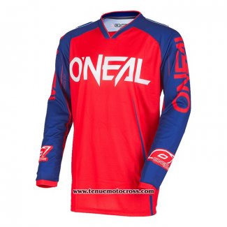 2020 Motocross Cyclisme Maillot Oneal Manches Longues Rouge Bleu