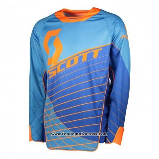 2020 Motocross Cyclisme Maillot Scott Manches Longues Bleu