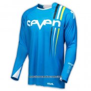 2020 Motocross Cyclisme Maillot Seven Manches Longues Bleu