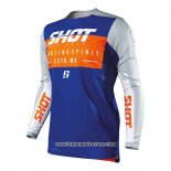 2020 Motocross Cyclisme Maillot Shot Manches Longues Bleu