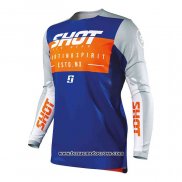 2020 Motocross Cyclisme Maillot Shot Manches Longues Bleu