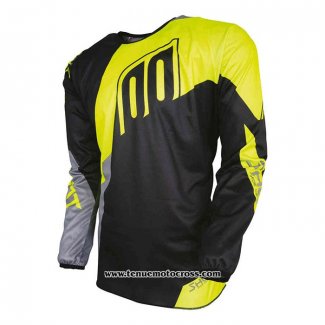 2020 Motocross Cyclisme Maillot Shot Manches Longues Noir Jaune