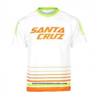 2020 Motocross Cyclisme T Shirt Santa Cruz Manches Courtes Blanc