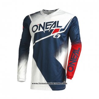 2021 Oneal Motocross Cyclisme Maillot Manches Longues Bleu Blanc