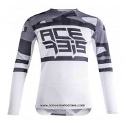 2020 Motocross Cyclisme Maillot Acerbis Manches Longues Gris Blanc