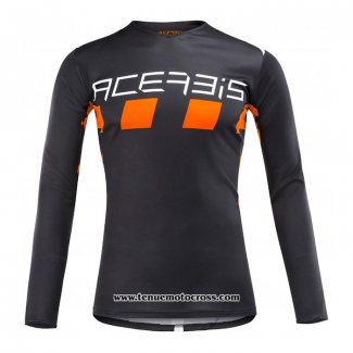 2020 Motocross Cyclisme Maillot Acerbis Manches Longues Noir Orange