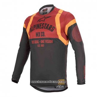 2020 Motocross Cyclisme Maillot Alpinestars Manches Longues Marron