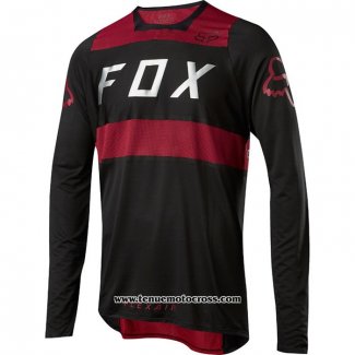 2020 Motocross Cyclisme Maillot FOX Manches Longues Noir Fonce Rouge